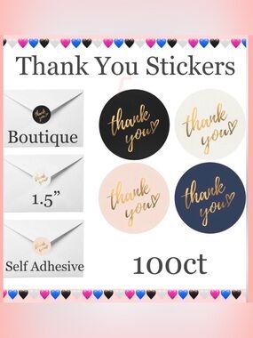 100ct ~1.5” Thank You Boutique Stickers 🌿🆕🌿 2 For $15 (Bundle & Save)